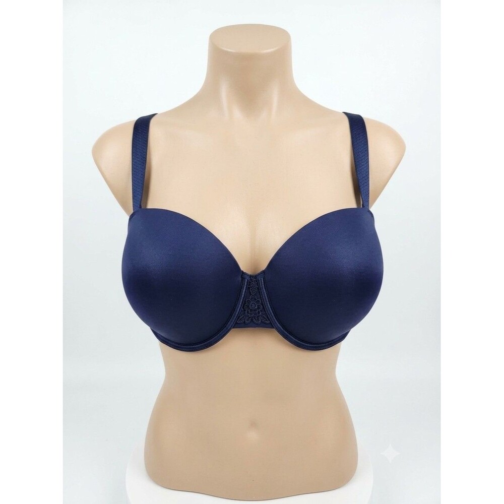 40DD Vanity Fair Beauty Back Smoothing T-Shirt Bra Blue UW Full Coverage